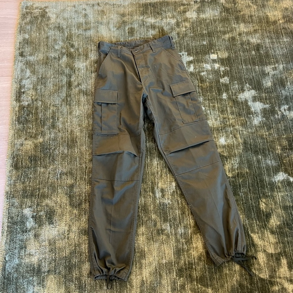 Local European Olive Green Cargo Jogger Pants